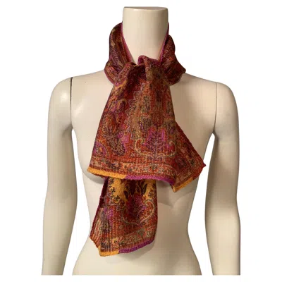 Pre-owned Etro Colorful Paisley Pattern Scarf In Sand