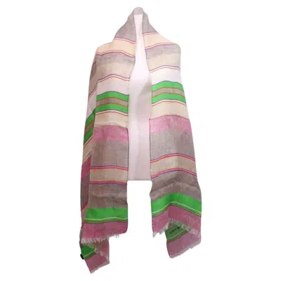 Pre-owned Etro Colorful Striped Scarf In Brown
