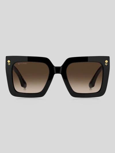 Etro Colour Stripes Sunglasses In Black