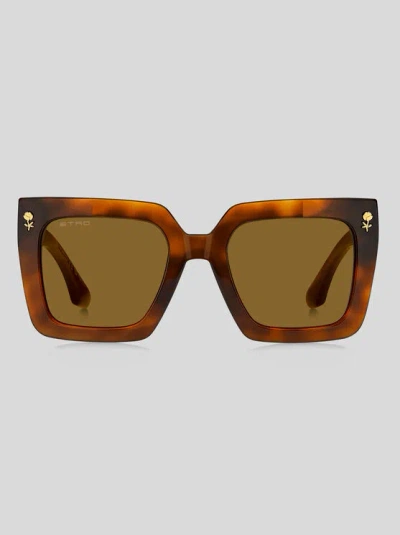 Etro Colour Stripes Sunglasses In Brown
