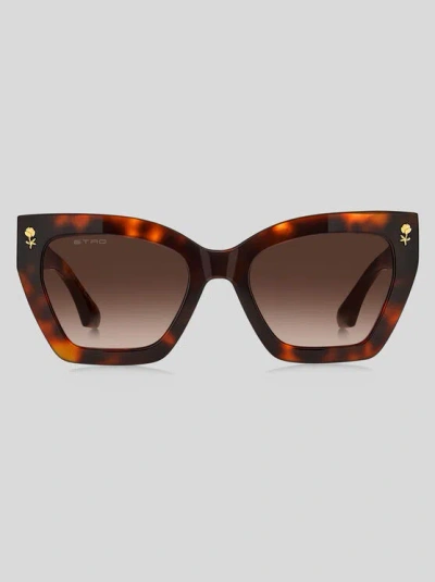 Etro Colour Stripes Sunglasses In Brown