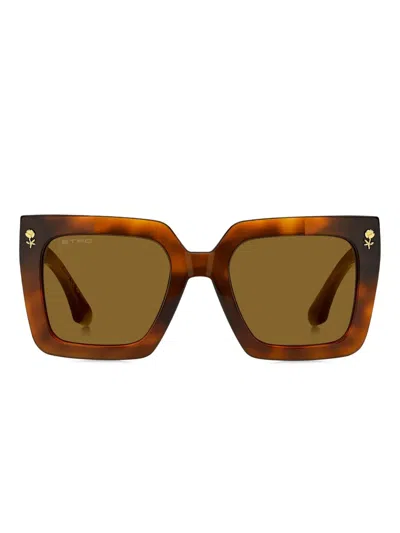 Etro Colourstripes Sunglasses In Brown