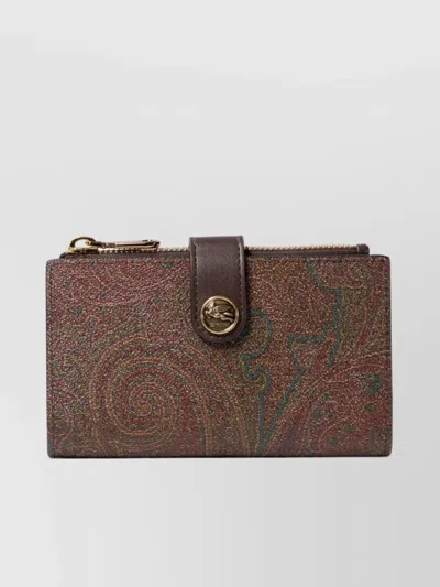 Etro Compact Paisley Print Wallets & Cardholders In Brown