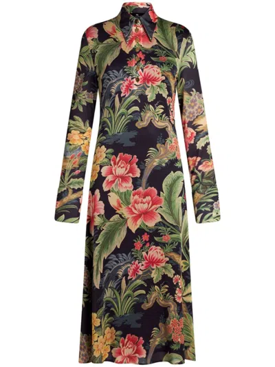 ETRO CONS FLORAL-PRINT MIDI DRESS