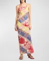 Etro , Printed Fil Coupe Dress With Fringe Detail, Red, Size 44 In Print On White Base