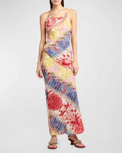 Etro , Printed Fil Coupe Dress With Fringe Detail, Red, Size 44
