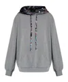 Etro Paisley Hood Oversized Hoodie In Gray