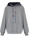 Etro Paisley Hood Oversized Hoodie In Grey