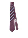 Etro Jacquard Patchwork Design Tie In Purple