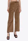 Etro Corduroy High-rise Pants In Brown