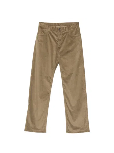 Etro Corduroy Straight-leg Trousers In Brown