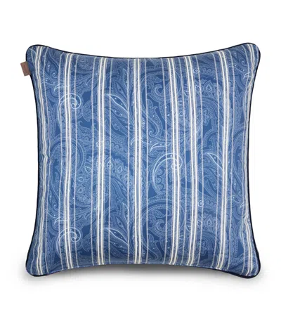 Etro Cotton Amalia Cushion In Blue