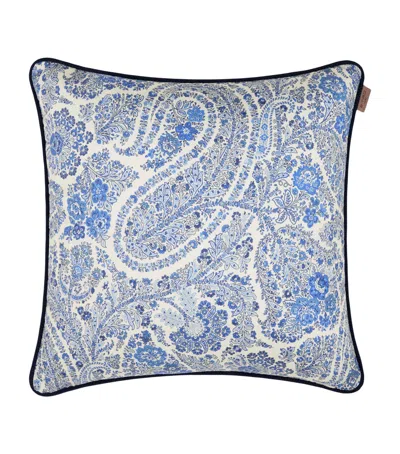 Etro Cotton Amalia Cushion In Blue