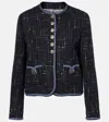 Etro Pegaso-buttons Tweed Jacket In Blue