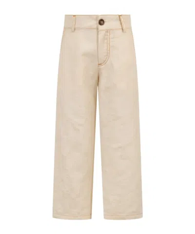 Etro Cotton- And Linen-blend Jacquard Trousers With Floral Paisley Motif In Nude