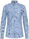 Etro Long-sleeved Button-up Floral Shirt In Blue
