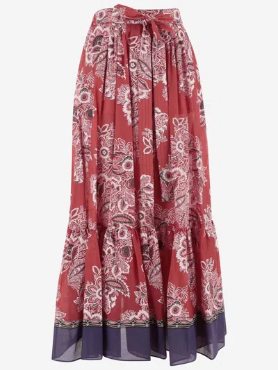 Etro Cotton And Silk Conna With Paisley Pattern In Rosso