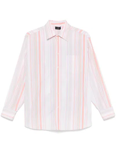 Etro Women Cotton And Silk Striped Shirt In Multicolor