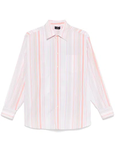Etro Women Cotton And Silk Striped Shirt In Multicolor