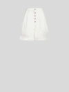 Etro High-waisted Tailored Shorts With Button-up Front In White