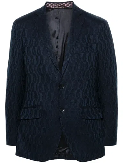 Etro Cotton Blazer In Blue