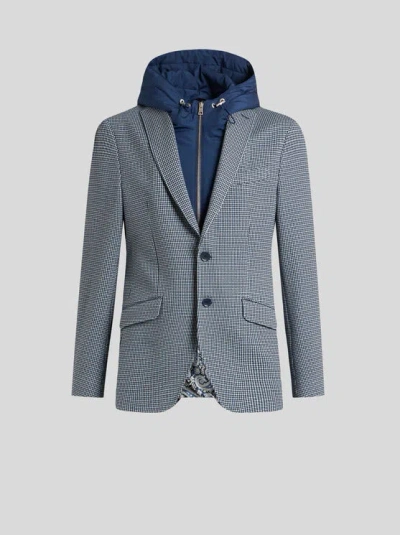 Etro , Cotton Blazer With Removable Bib, Man, White, Size 58