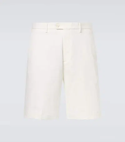 Etro Cotton-blend Bermuda Shorts In White