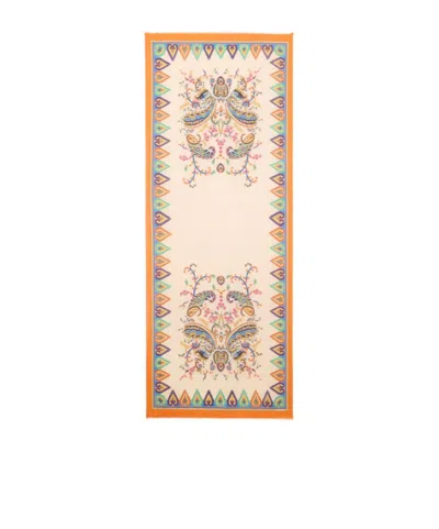 ETRO COTTON-BLEND JACQUARD SCARF WITH FLORAL PAISLEY MOTIF
