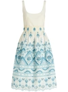 Etro Chic Blue And White Cotton Blend Dress With Front Tie And Cut-out Details In White