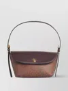 Etro Cotton Blend Shoulder Bag With Paisley Pattern In Brown