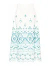 Etro Floral Embroidered Midi Skirt In White