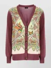 Etro Plum Cotton Blend Cardigan