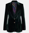 Etro Cotton-blend Velvet Blazer In Green