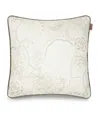 Etro Cotton Bloom Print Embroidered Cushion In Grey