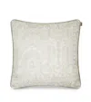 Etro Cotton Chain Embroidered Cushion In Grey