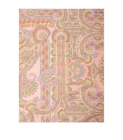 Etro Cotton Chain Quilted Bedspread In Pink