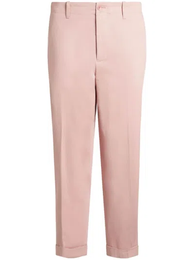Etro Cotton Chino Trousers In Rosa