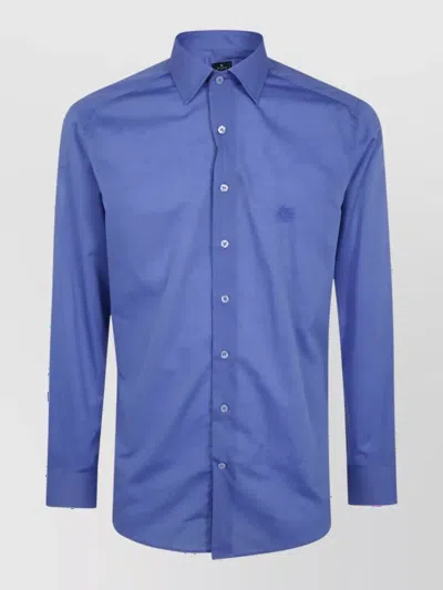 Etro Cotton Classic Shirt In Blue