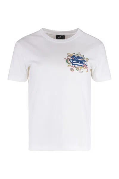 Etro Woman T-shirt Grey Size M Cotton In Multi