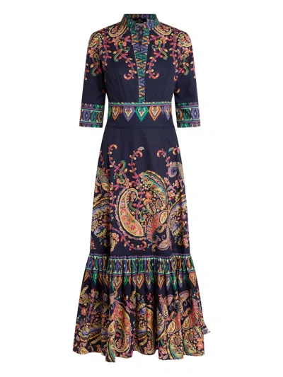 Etro Cotton Dress In Blue