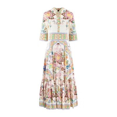 ETRO ETRO COTTON DRESS WITH FLORAL PRINT BALANCE