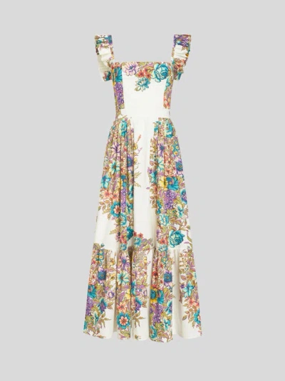 Etro Cotton Dress With Print In Multi