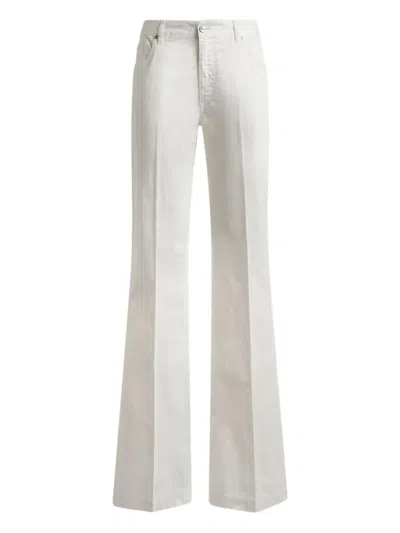Etro Cotton Elastane Pants In White