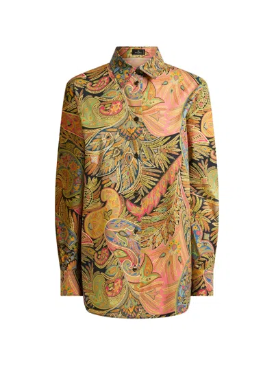 Etro Cotton Elastane Shirt In Multi