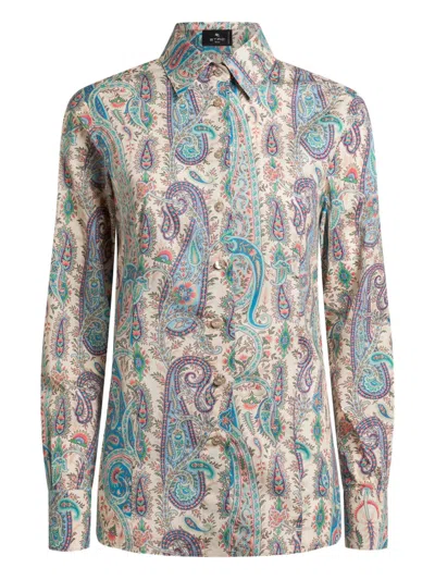 Etro Cotton Elastane Shirt In Multi