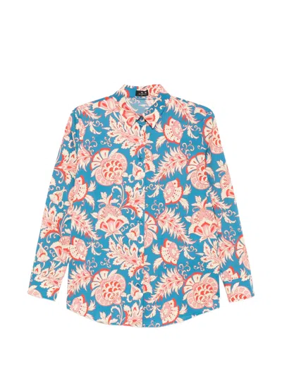 Etro Cotton Elastane Shirt In Blue