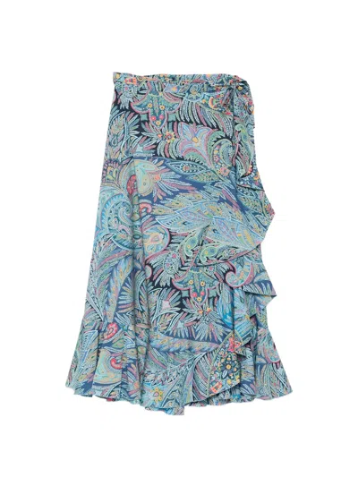 Etro Cotton Elastane Skirt In Animal Print