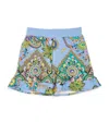 Etro Cotton Floral Print Shorts In Blue