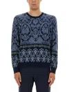 Etro Blue Cotton Sweaters In Blue