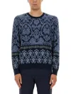 Etro Blue Cotton Sweaters In Blue